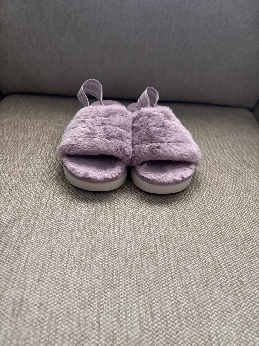 Koolaburra Lilac Plush Slide Sandals with Heel Strap